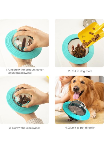 Mavi Stil H&joy Köpek Uçan Daire Oyuncaklar Gıda Dağıtıcı Pet Köpek Çiğneme Araçları Sızdıran Gıda Besleyici Top Köpek Eğitim Oyuncak Evcil Köpekler Aksesuarları (Yurt Dışından) modelleri