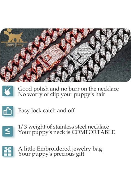 Gümüş Tarzı 45CM Köpekler Için Köpek Takı ， Elmas Altın Köpek Tasmaları ， Kedi Kolye ， Köpekler Için Elmas Yakalı Paslanmaz Çelik Köpek Tasması (Yurt Dışından) fırsatları