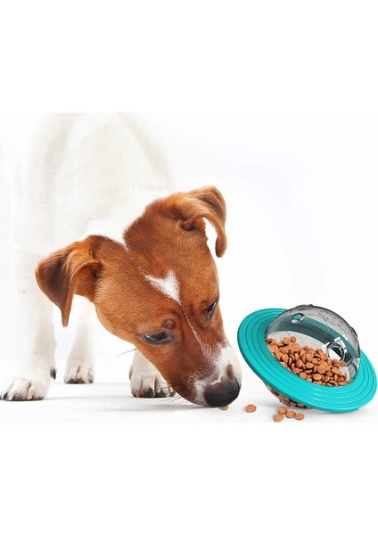 Mavi Stil Uçan Daire Köpek Oyunu Uçan Diskler Oyuncaklar Kedi Çiğneme Sızdıran Yavaş Gıda Besleyici Top Köpek Yavrusu Iq Eğitim Oyuncak Anti Boğulma Bulmaca Köpekler (Yurt Dışından) fırsatları