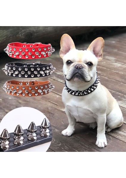 Siyah Stil Xl Beden Ayarlanabilir Deri Pet Köpek Tasması Boyun Askısı Malzemeleri Pu Deri Punk Perçin Çivili Köpek Tasması Küçük Köpek Kedi Için Pet Tasmalar (Yurt Dışından) fiyatları