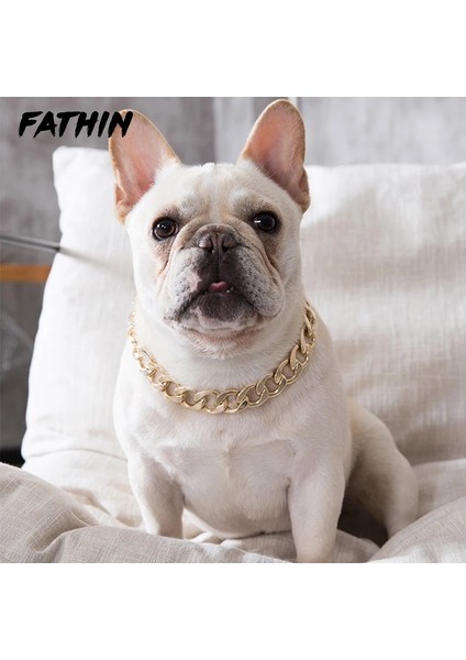 Şerit Tarzı 47CM Fathın Plastik Punk Altın Köpek Zinciri Yaka Pet Takı Fotoğraf Sahne Köpek Aksesuarları Küçük Büyük Köpekler Için 37CM (Yurt Dışından) fiyatları
