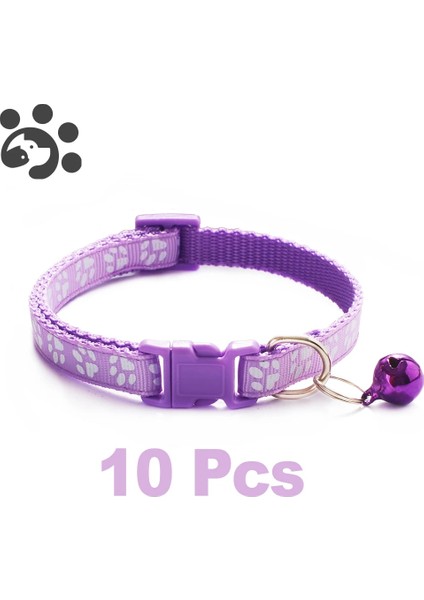 M 10 Adet Tarzı Çan Tasması ile Hassas Güvenlik Rahat Naylon Köpek Tasması Boyun Askısı Moda Ayarlanabilir Çan Pet Kedi Köpek Tasması (Yurt Dışından)