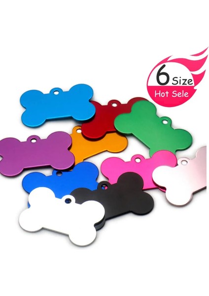 Gül Kırmızı Stili 51X36X1MM Kemik Köpek Kimlik Etiketi Gravür Pet Köpek Kimlik Etiketleri Yaka Kemik Adı Numara Etiketleri Özelleştirilmiş Eloksal Alüminyum Köpek Etiketi (Yurt Dışından) fırsatları