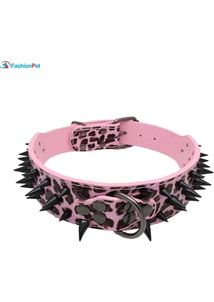 Pembe Tarzı Xs Beden Büyük Köpek Pitbull Mastiff Için Çivili Siyah Keskin Sivri Yüksek Li 2 "genişlik Pu Deri Büyük Köpek Tasması (Yurt Dışından)
