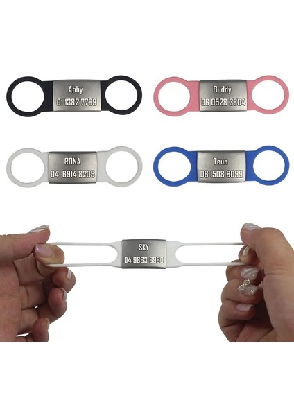 Kırmızı Boş Stil 7.8x2.0cm 1 Adet Pet Köpek Künyesi Silikon Paslanmaz Çelik Köpek Kımlık Etiketi Oyulmuş Köpek Yaka Anti-Kayıp Pet Isim Plakası Etiketleri Köpek Kedi Çekme Kauçuk (Yurt Dışından) fırsatları