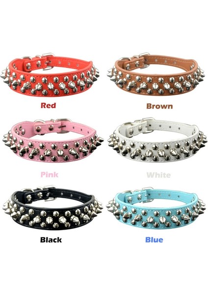 Yeşil Stil S Beden 9 Renk 2.5cm Genişlik Pu Deri Pet Yaka Yuvarlak Sivri Küçük Orta Köpekler Için Çivili Köpek Tasmaları Xs (Yurt Dışından) fırsatları