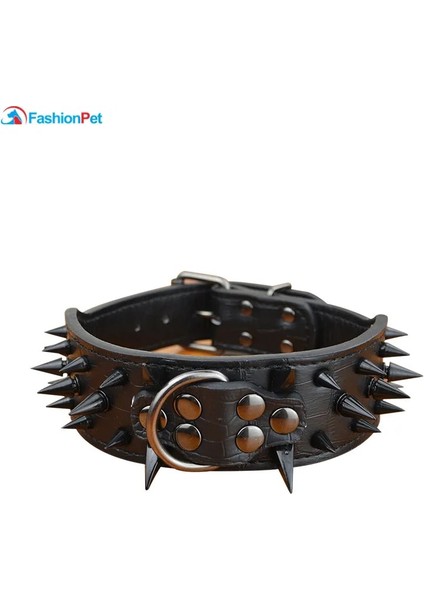 Gri Tarzı M Beden Büyük Köpek Pitbull Mastiff Için Çivili Siyah Keskin Sivri Yüksek Li 2 "genişlik Pu Deri Büyük Köpek Tasması (Yurt Dışından) indirimleri