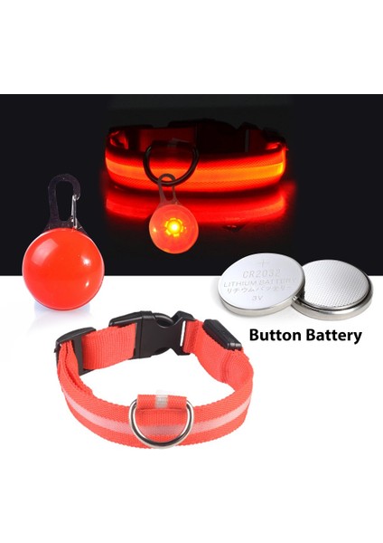 Kırmızı Pil Stili L Boyun 41-52 cm USB Şarj LED Dogbutton Pil Yaka Anti-Lostavoid Araba Kaza Yaka Puppies Aydınlık Yaka Kolye Talepleri (Yurt Dışından)