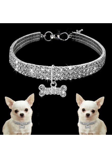 Beyaz Kalp Stili 25CM Bling Kristal Köpek Tasması Elmas Köpek Pet Parlak Tam Taklidi Kolye Yaka Pet Küçük Köpekler Malzemeleri Için Yaka (Yurt Dışından) fiyatları