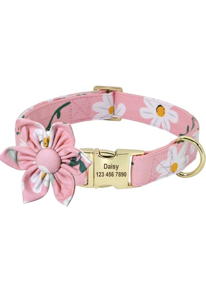 168 Pembe Stil M Beden Çiçek Persoalized Köpek Tasması Moda Baskılı Özel Naylon Köpek Tasmaları Küçük Orta Büyük Köpekler Için Ücretsiz Oyulmuş Isim Plakası ile (Yurt Dışından)