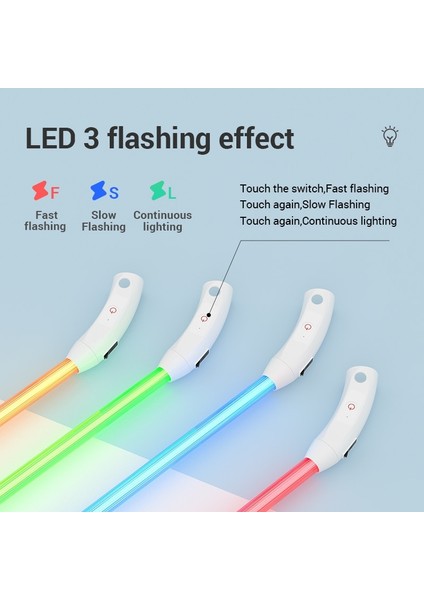 Pembe Tarzı S 35CM 13.8 Inç Rojeco LED USB Köpek Tasması Şarj Edilebilir LED Gece Güvenliği Pet Köpek Tasmaları Tüp Yanıp Sönen Glow Parlayan Aydınlık Gece Köpek Tasma Kurşun (Yurt Dışından) indirimleri