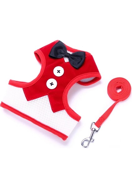 Kırmızı Stil M Beden Zarif Papyon Köpek Koşum Yelek Tasma Ayarlanabilir Kedi Koşum Tasma Seti Kediler Için Sevimli Yay Düğüm Smokin Takım Elbise Yavru Köpek (Yurt Dışından)