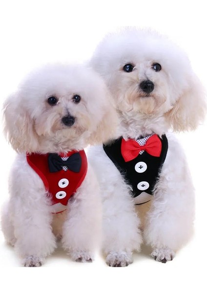 Kırmızı Stil M Beden Zarif Papyon Köpek Koşum Yelek Tasma Ayarlanabilir Kedi Koşum Tasma Seti Kediler Için Sevimli Yay Düğüm Smokin Takım Elbise Yavru Köpek (Yurt Dışından) modelleri
