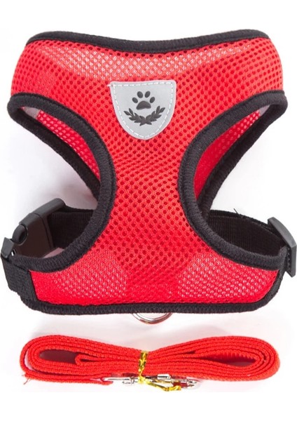 Kırmızı Stil Xl Büstü 46-61CM Pembe Pet Koşum ve Tasma Seti Ayarlanabilir Çekme Yok Yansıtıcı Köpekler Kediler Koşum Mesh Chihuahua Için Nefes Alabilir Köpek Koşumları (Yurt Dışından)
