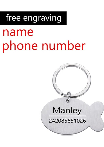 Balık Gümüş Tarzı S Beden Kişiselleştirilmiş Kazınmış Kedi Köpek Pet Kımlık Etiketi Köpek Anti-Kayıp Yaka Charm Pet Adı Yaka Köpek Için Kedi Yaka Aksesuarları (Yurt Dışından)