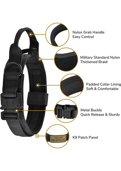 Pembe Yaka Stili M Beden 1050D Naylon Taktik Köpek Tasması ve Çift Saplı Bungee Tasma Ayarlanabilir Askeri Pet Köpek Eğitim Yaka Yansıtıcı Halat ile (Yurt Dışından) modelleri