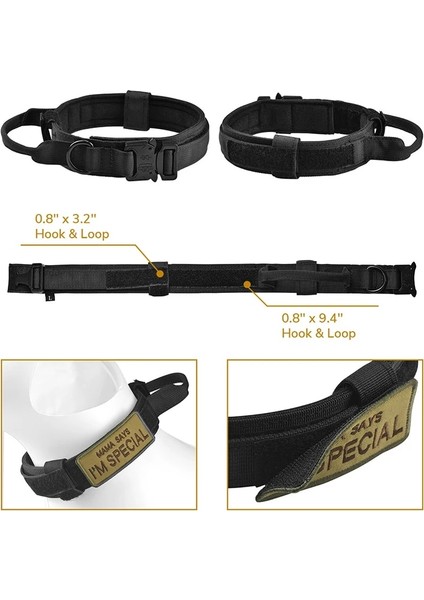 Pembe Yaka Stili M Beden 1050D Naylon Taktik Köpek Tasması ve Çift Saplı Bungee Tasma Ayarlanabilir Askeri Pet Köpek Eğitim Yaka Yansıtıcı Halat ile (Yurt Dışından) fırsatları