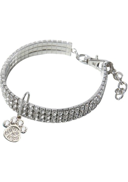 Beyaz Pençe Stili 20 Santimetre Bling Kristal Köpek Tasması Elmas Köpek Pet Parlak Tam Taklidi Kolye Yaka Pet Küçük Köpekler Malzemeleri Için Yaka (Yurt Dışından)