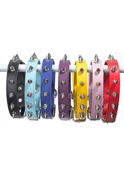 Mavi Set Stili Xl Beden Arp Çivili Çivili Deri Köpek Tasmaları Küçük Orta Büyük Köpekler Için Pu Pet Yaka Perçinler Isırma Karşıtı Evcil Hayvan Ürünleri Boyun Askısı (Yurt Dışından) fırsatları