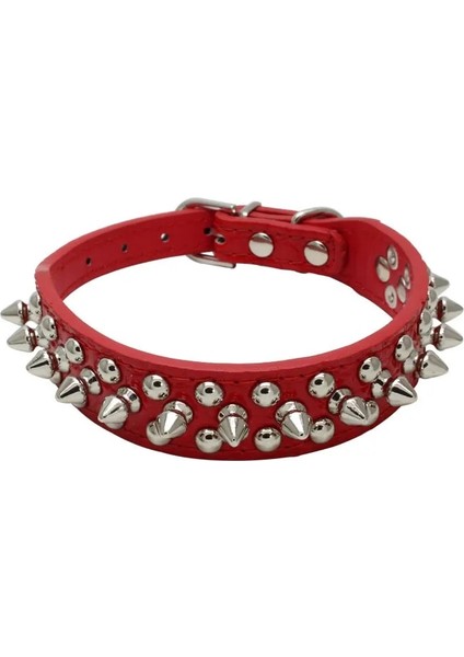 Kırmızı Stil L UZUNLUK51 Genişlik2.5 Köpek Tasmaları Yapay Elmas Deri Bling Diamante Kristal Çivili Köpekler Orta Büyük Köpekler Için Pet Tasmaları Pitbull Boxer Sivri Studde (Yurt Dışından)