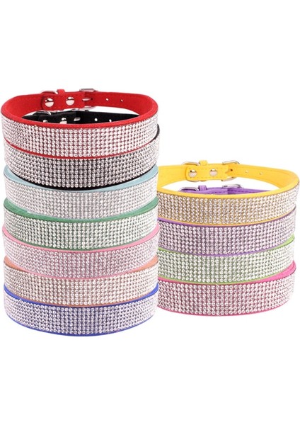 Siyah Renkli Stil Xs Beden Süet Elyaf Kristal Köpek Tasması Rahat Glitter Rhinestone Köpek Tasmaları Küçük Köpekler Kediler Için Çinko Alaşım Toka Yaka Xx (Yurt Dışından)