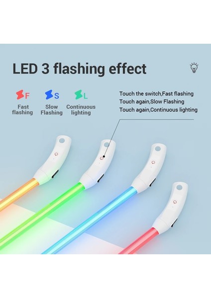 Yeşil Stil L Beden Rojeco LED USB Köpek Tasması Şarj Edilebilir LED Gece Güvenliği Pet Köpek Tasmaları Tüp Yanıp Sönen Glow Parlayan Aydınlık Gece Köpek Tasma Kurşun (Yurt Dışından)