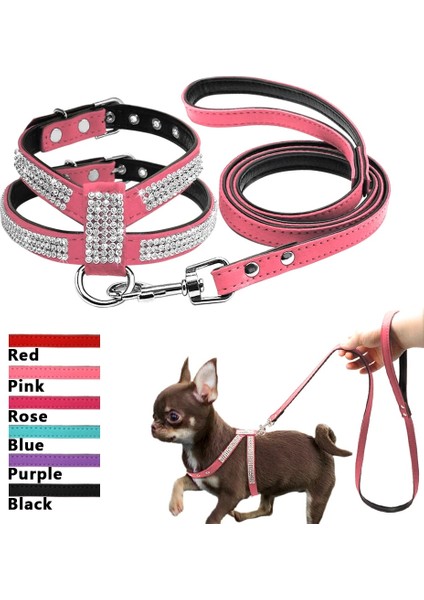 Siyah Stil S Beden Didog Küçük Köpek Koşum ve Tasma Seti Süet Deri Taklidi Evcil Hayvan Koşumları ve Küçük Orta Doguahua Için Yürüyüş Kabloları (Yurt Dışından) fiyatları