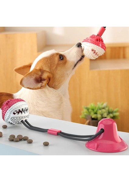 Mavi Stil Köpek Isırığı Oyuncak Molar Dişler Sızdıran Gıda Isırma Etkileşimli Vantuz Oyuncaklar Dayanıklı Diş Temizleme Çiğneme Köpek Römorkör Halat Top Oyuncaklar (Yurt Dışından)