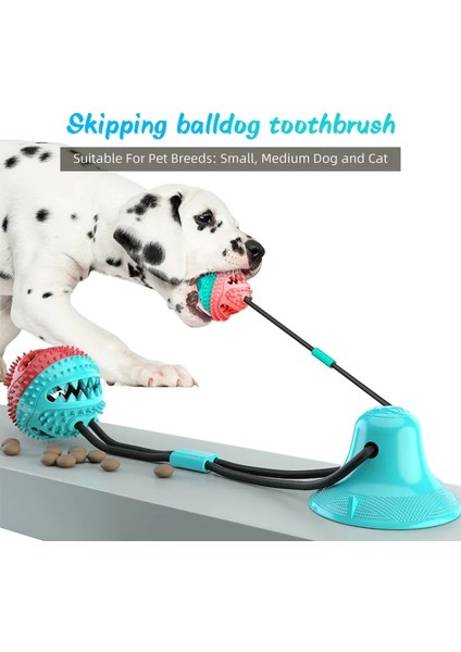 Mavi Stil Köpek Isırığı Oyuncak Molar Dişler Sızdıran Gıda Isırma Etkileşimli Vantuz Oyuncaklar Dayanıklı Diş Temizleme Çiğneme Köpek Römorkör Halat Top Oyuncaklar (Yurt Dışından)