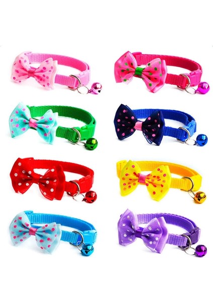 D Stili 19-32CM Moda Sevimli Kitte Yeni Ayarlanabilir Ilmek Naylon Köpek Kedi Pet Yaka Papyon Çan Köpek Şeker Renk Kravat (Yurt Dışından) fiyatları