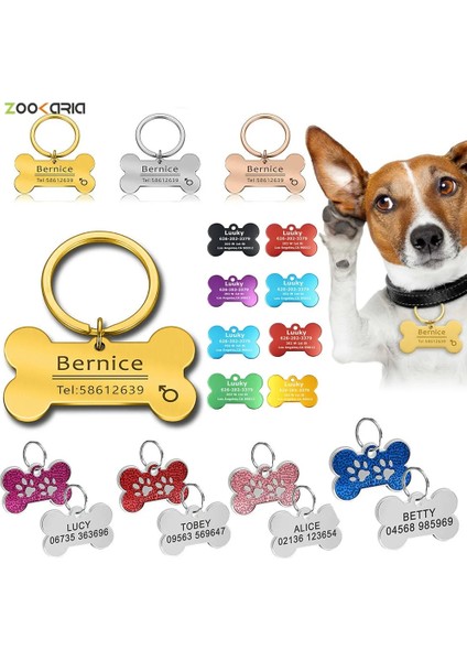 DZ012-GÜL Altın Stili Kişiselleştirilmiş Pet Kedi Köpek Kımlık Etiketi Kazınmış Pet Kımlık Adı Numarası Kedi Yavrusu Köpek Için Özelleştirilmiş Etiket Yaka Kolye Kemik Pet Aksesuarları (Yurt Dışından) fiyatları