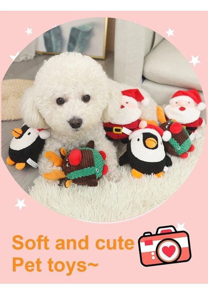 Kardan Adam Stili Pet Köpek Oyuncak Peluş Noel Bebekleri Pet Azı Dişleri Diş Bebek Bb Denilen Sondaj Peluş Isırmaya Dayanıklı Oyuncak Noel Baba Penguen Kardan Adam (Yurt Dışından)