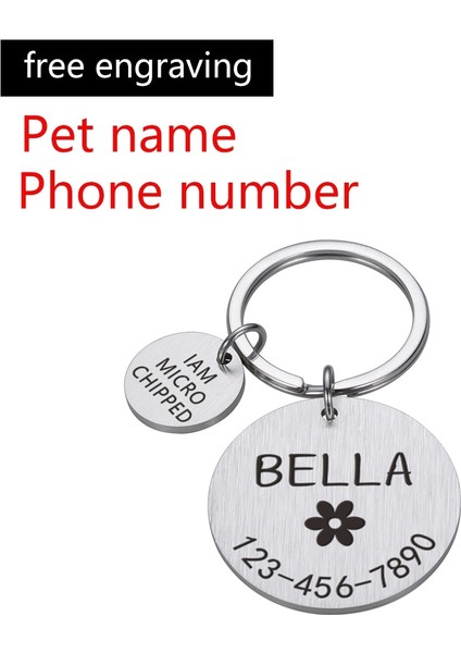 Gümüş Çiçek Stili 25X25MM Kişiselleştirilmiş Köpek Pet Kımlık Etiketi Kazınmış Isim Telefon Kemik Çiçek Pet Kımlık Adı Kedi Yavrusu Için Köpek Etiketi Kolye Anahtarlık Pet Aksesuarları (Yurt Dışından)