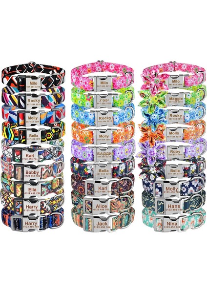 Beyaz Tangram Stili Xl Beden Kişiselleştirilmiş Köpek Tasması Naylon Ekose Erkek Kız Unisex Köpekler Yaka Özel Ücretsiz Oyulmuş Isim Kımlık Etiketi Küçük Büyük Ürün Köpek Tasmaları (Yurt Dışından) fiyatları