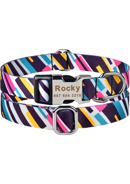 Beyaz Tangram Stili Xl Beden Kişiselleştirilmiş Köpek Tasması Naylon Ekose Erkek Kız Unisex Köpekler Yaka Özel Ücretsiz Oyulmuş Isim Kımlık Etiketi Küçük Büyük Ürün Köpek Tasmaları (Yurt Dışından) fırsatları