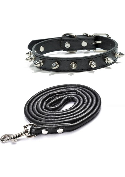 Siyah Set Stili S Beden Arp Çivili Çivili Deri Köpek Tasmaları Küçük Orta Büyük Köpekler Için Pu Pet Yaka Perçinler Isırma Karşıtı Evcil Hayvan Ürünleri Boyun Askısı (Yurt Dışından)