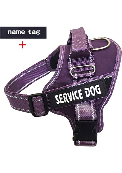 Etiket Stili ile Mor Xl Beden Naylon Köpek Koşum Kişiselleştirilmiş Yansıtıcı Pet K9 Koşum Küçük Orta Büyük Köpekler Için Nefes Alabilir Örgü Ped Köpek Koşum Hiçbir Çekme (Yurt Dışından)