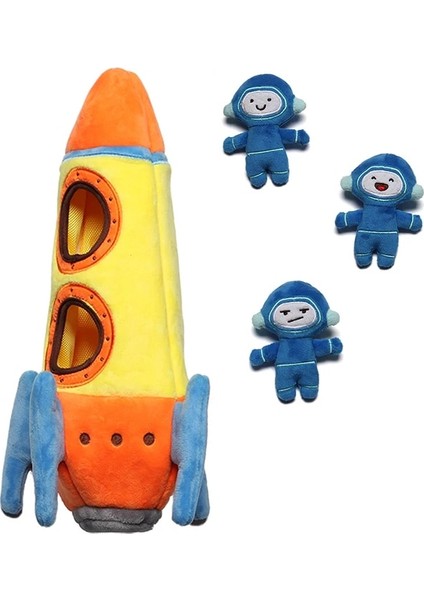 Roket Seti Stili Köpek Oyuncak Seti Q-Monster Saklambaç Peluş Cızırtılı Oyuncaklar Roket Ufo Interaktif Komik Oyuncaklar (Yurt Dışından)