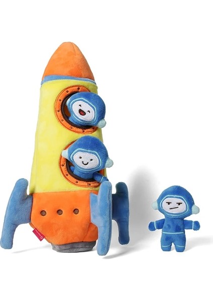 Roket Seti Stili Köpek Oyuncak Seti Q-Monster Saklambaç Peluş Cızırtılı Oyuncaklar Roket Ufo Interaktif Komik Oyuncaklar (Yurt Dışından)