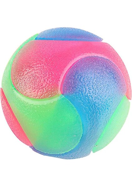Yuvarlak Top 7cm Tarzı Kauçuk Işıklı Köpek Oyuncak Toplar Yanıp Sönen Diş Temizleme ve Molar Oyuncaklar Parlayan Top Pet Flaş Renkli Yuvarlak Top Diken Top (Yurt Dışından)