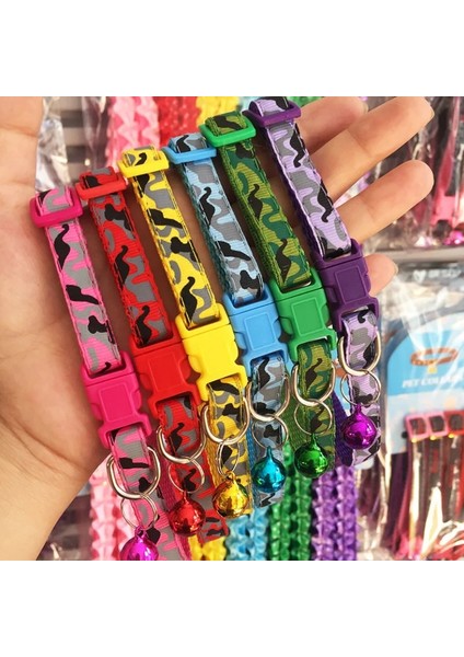 Kırmızı Stil M Beden Hassas Güvenlik Rahat Naylon Köpek Yaka Boyun Askısı Moda Ayarlanabilir Camo Bell Pet Köpek Tasması Sıcak Satış (Yurt Dışından)