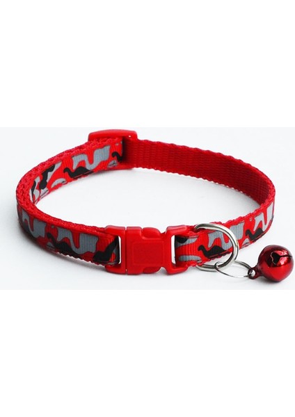 Kırmızı Stil M Beden Hassas Güvenlik Rahat Naylon Köpek Yaka Boyun Askısı Moda Ayarlanabilir Camo Bell Pet Köpek Tasması Sıcak Satış (Yurt Dışından)