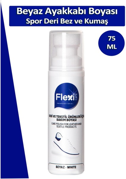 Flexicare Beyaz Spor Deri Bez ve Kumaş Ayakkabı Boyası 75 ml