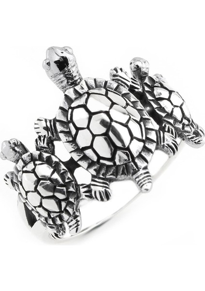 Gümüş 925 Ayar Kadın Gümüş Yüzük Kaplumbağa