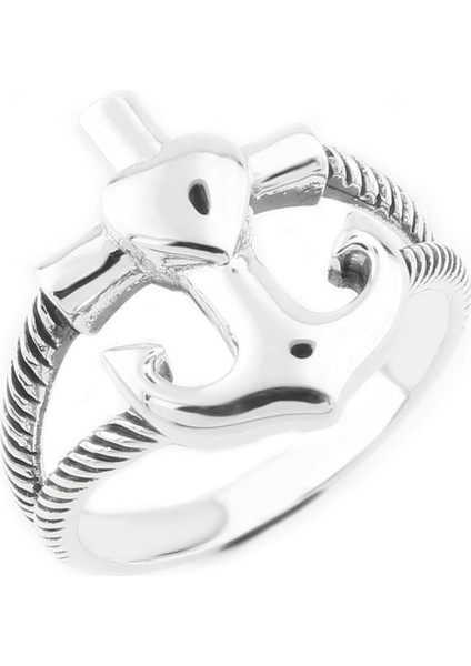 Gümüş 925 Ayar Kadın Yüzük Denizci Çapa