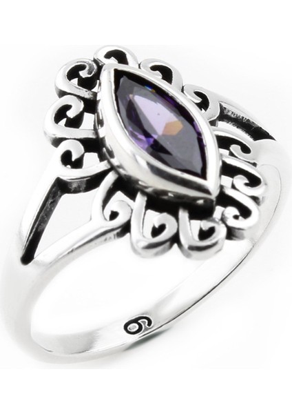 Gümüş 925 Ayar Kadın Yüzük Zirkon Taşlı