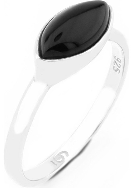 Gümüş 925 Ayar Kadın Gümüş Siyah Taşlı