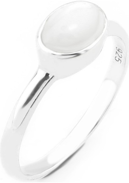 Gümüş 925 Ayar Kadın Beyaz Taşlı Yüzük