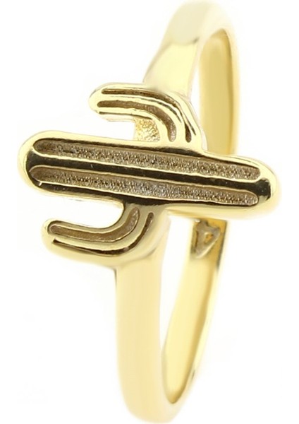 Gümüş 925 Ayar Kadın Gümüş Yüzük Altın Kaplama