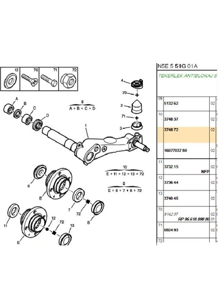 Arka Porya Bilyası Xsara 306 98-(3748.72)